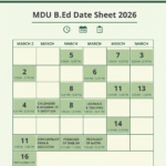 MDU B.Ed Date Sheet 2026 official exam schedule and updates