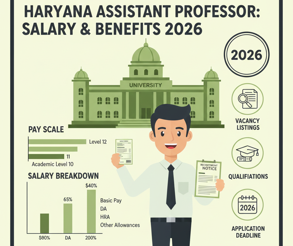 Breakdown of salary components for Assistant Professors in Haryana 2026