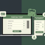 Mobile and laptop showing KUK roll number slip and admit card download process.