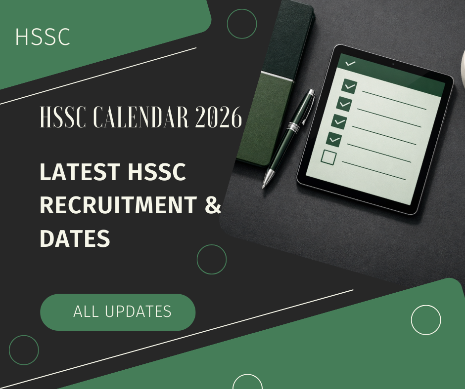 A professional 2026 calendar and digital tablet on a deep charcoal desk with forest green and sage accents, symbolizing HSSC job planning.